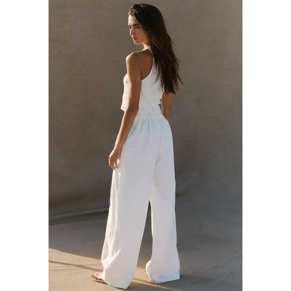 Free People White Wide Leg Draped Pants - Picture 2 of 6